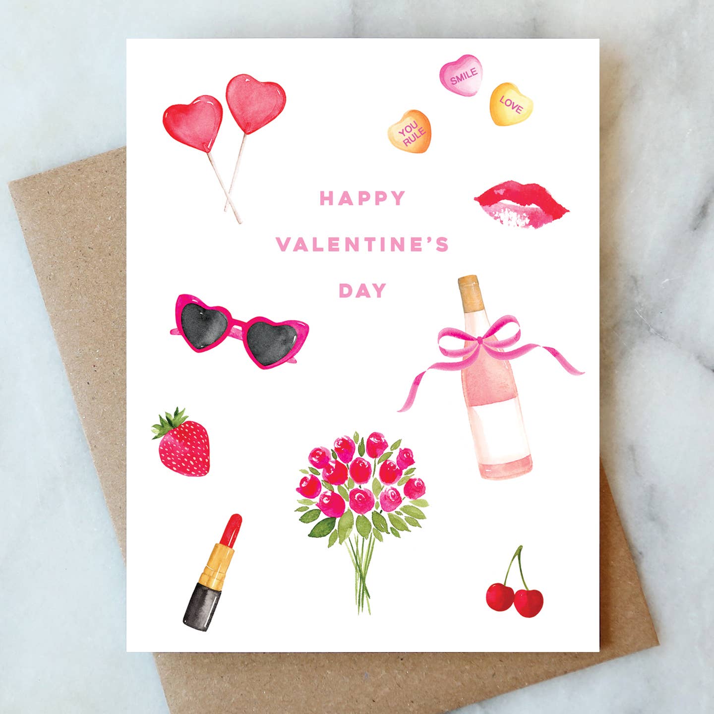 Girly Galentine's Greeting Card | Valentine Love Friendship