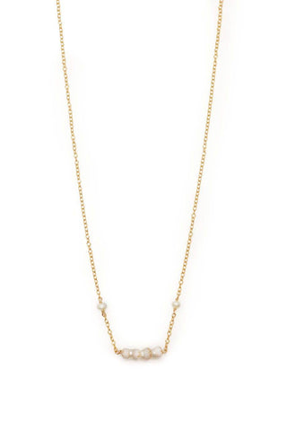 Michelle Dainty Puka + Pearl Necklace