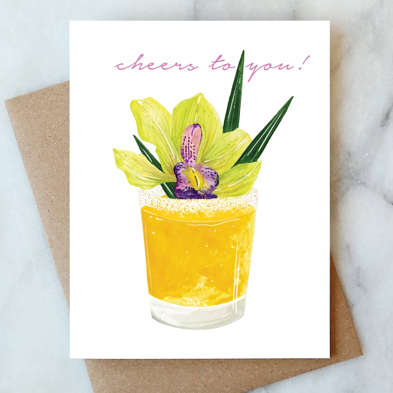 Tropical Cocktail Cheers Greeting Card | Birthday & Congrats