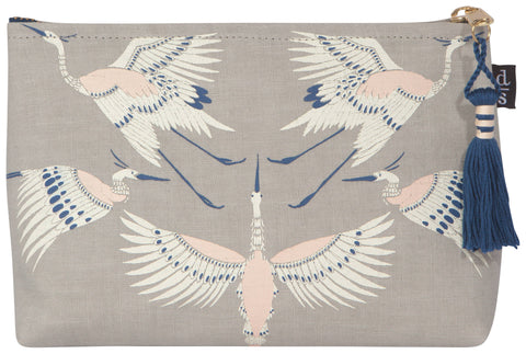 Flight Of Fancy Large Linen Cosmetic Bag by Danica Studios