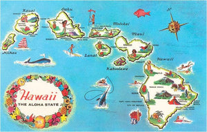 Map of Hawaii Postcard
