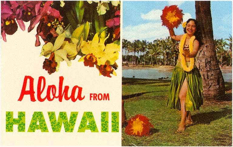 Vintage Postcard - Aloha From Hawaii
