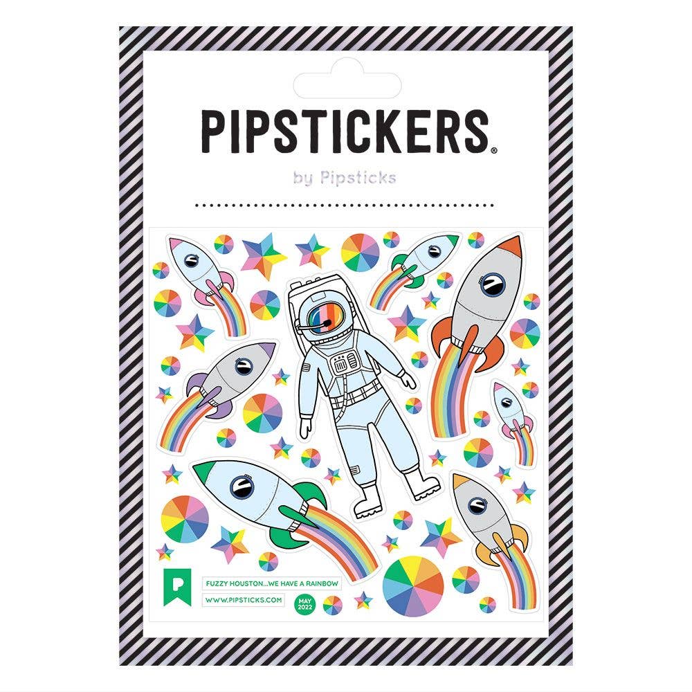 Fuzzy Houston...We Have A Rainbow Stickers Pipsticks
