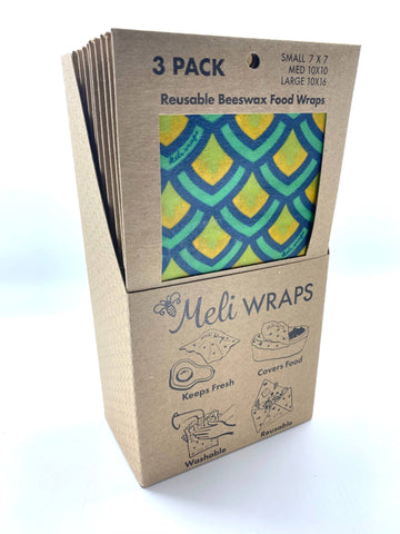 Reusable Food Wraps 3 Pack - Scales Print