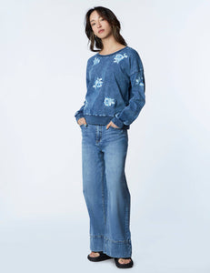 Denim Rose Sweatshirt