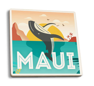 Whale and Tropical Sunset Maui Coaster