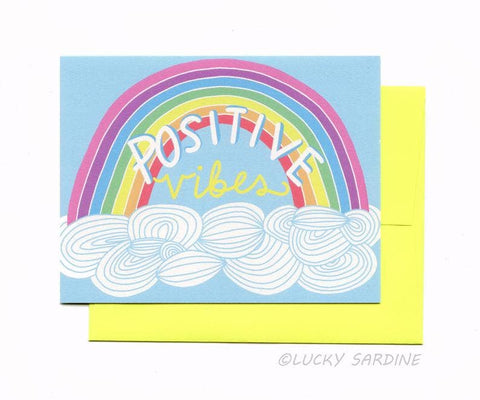 Positive Vibes Rainbow Card