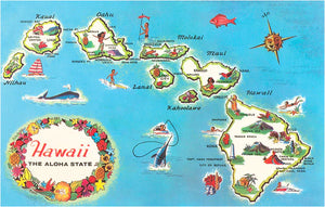 Map Of Hawaii - Vintage Magnet