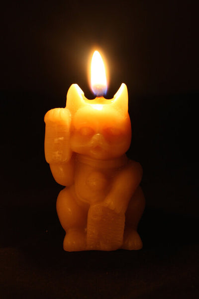 Lucky Cat Beeswax Candle Hawaii Made