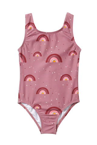 Sea Arches Raspberry One Piece Girls Swimsuit