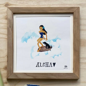 Aloha Pup 10x10 - Framed