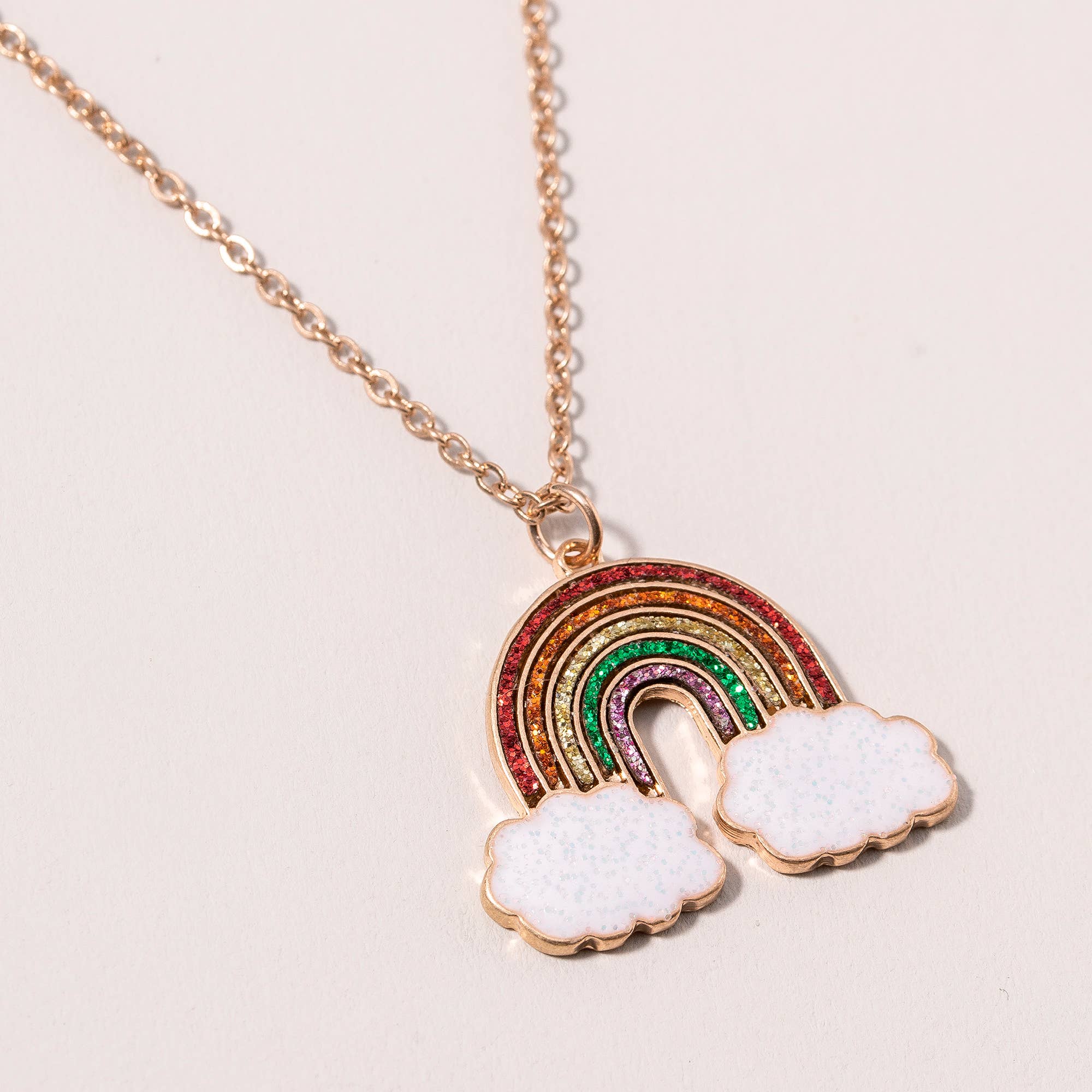 Kids Rainbow Cloud Pendant Necklace