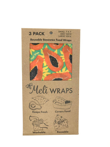 Reusable Food Wraps 3 Pack - Tropical Papaya
