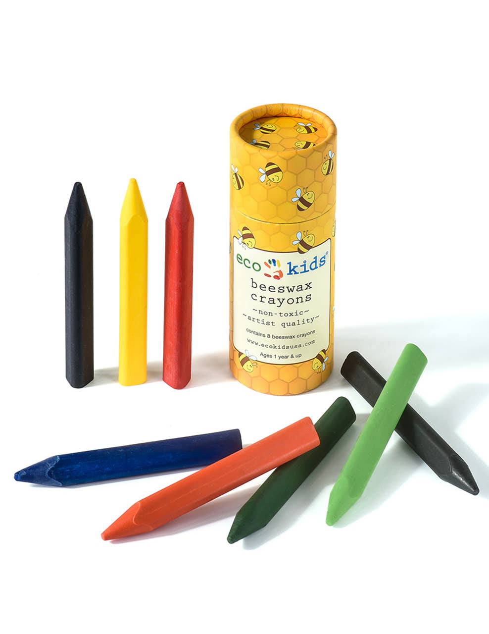 beeswax crayons - triangle - case