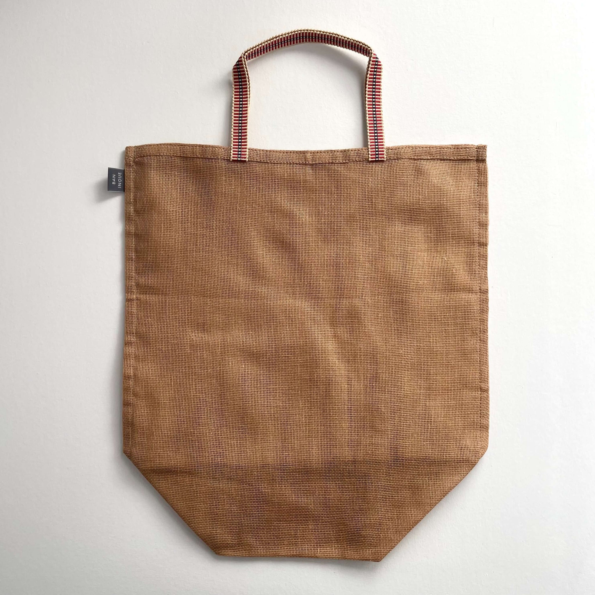Brown Gauze Cotton Net Eco Produce Bags With Handle - Large