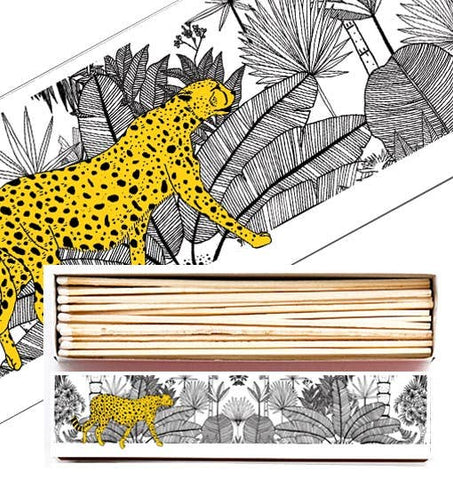 Cheetah Jungle White Long Matchbox
