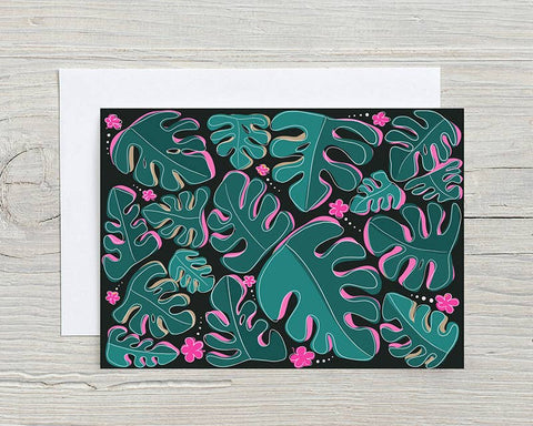 Monstera Wishes Greeting Card