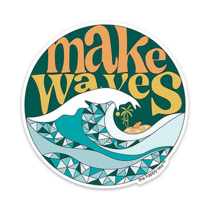 4" Make Waves Sticker