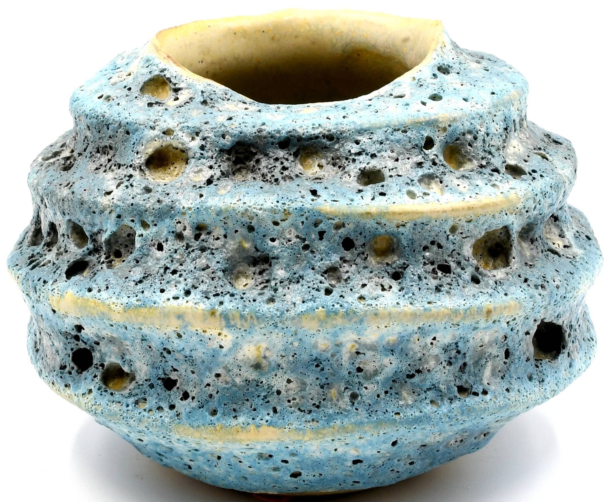 Blue Loofah Round Vase