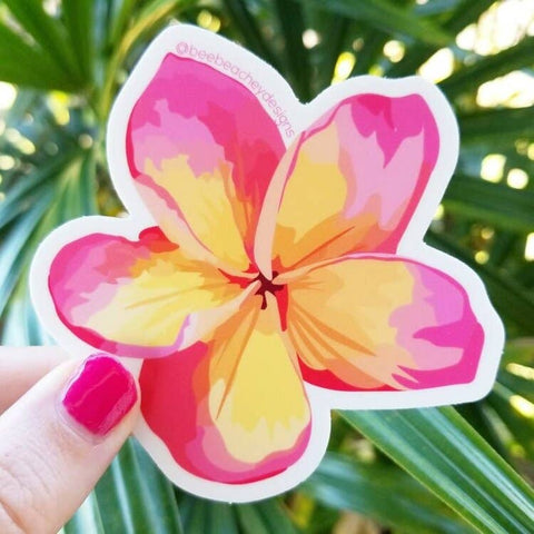 Pink Plumeria Sticker