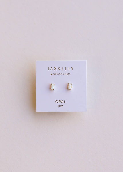 Baguette - White Opal - Earring