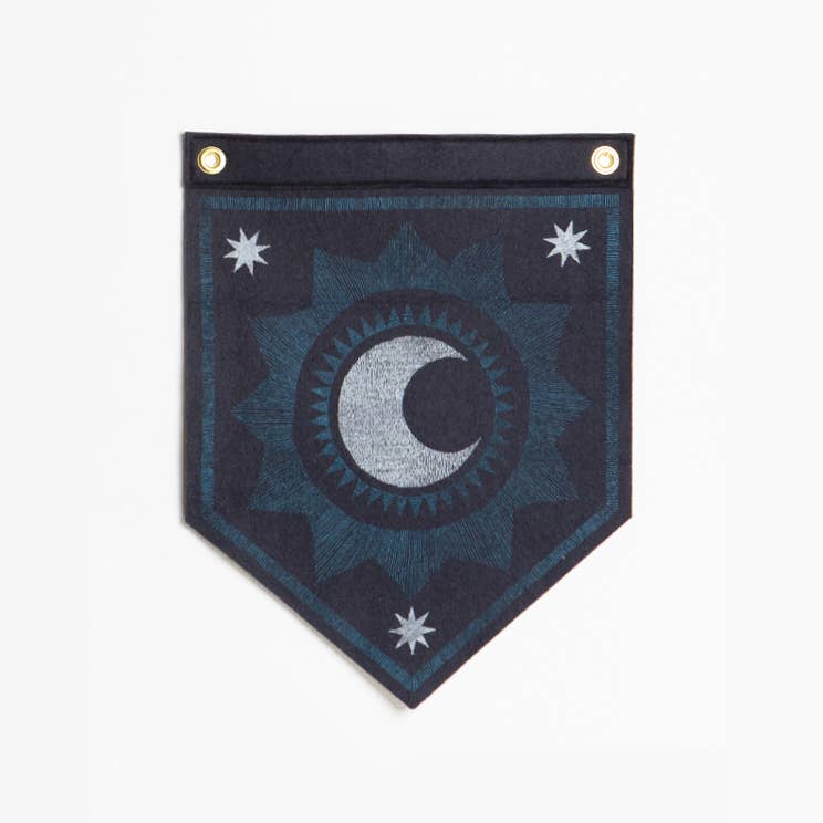 Large Moon Banner - Black/Navy