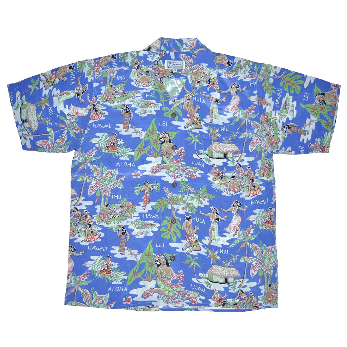 Hula Hut Aloha Shirt -  801 Blue