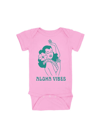 Aloha Vibes Onesie - Prism Pink