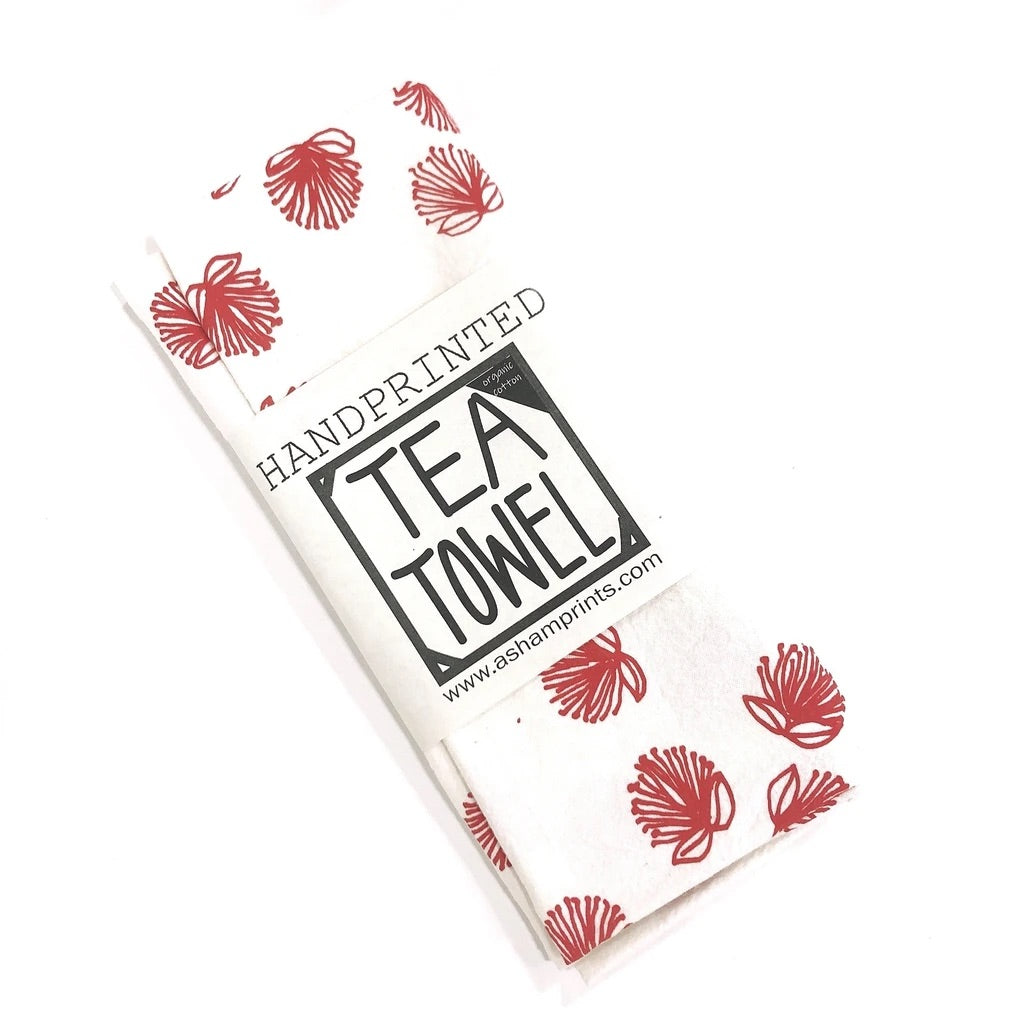 Lehua Red Tea Towel