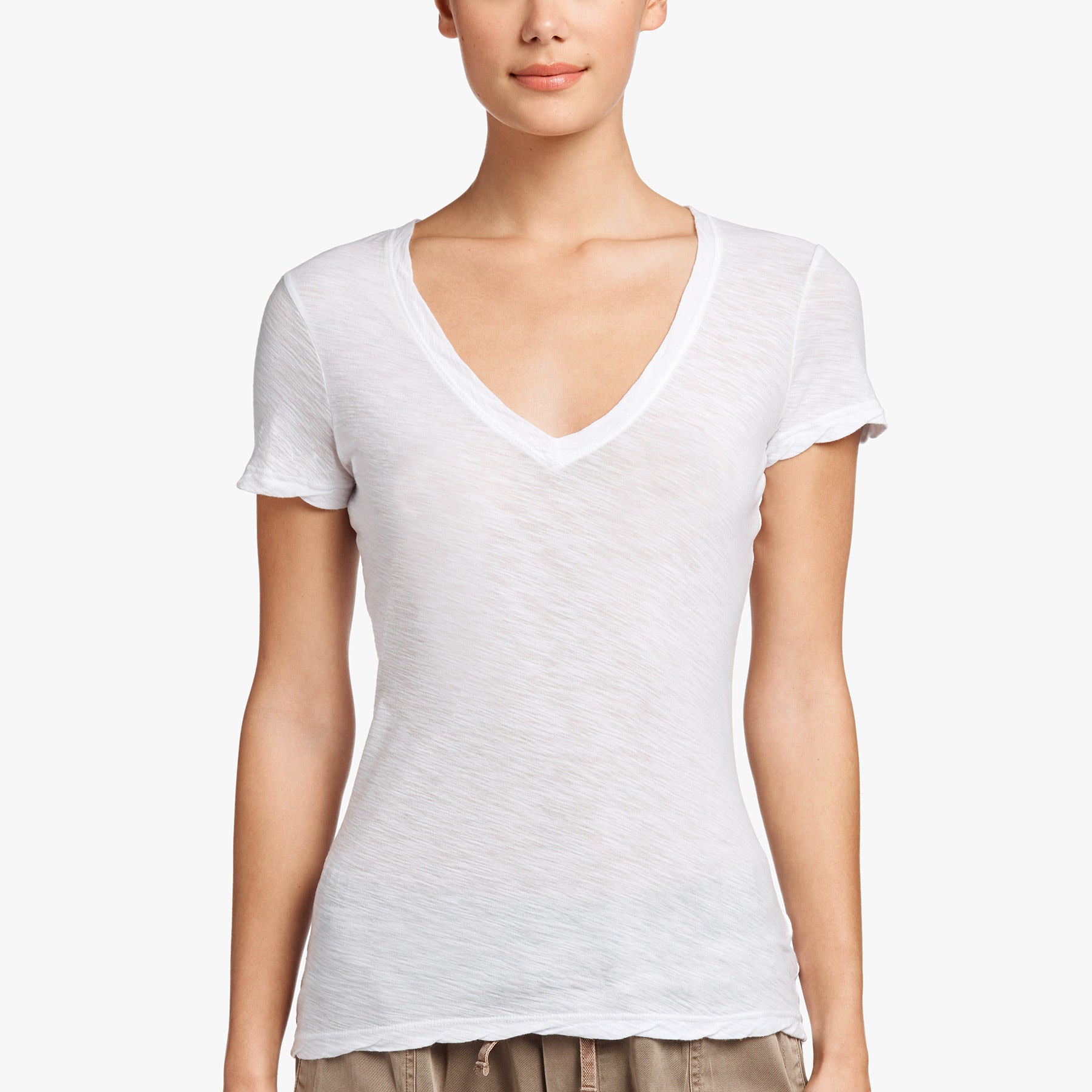 Casual T W/ Reverse Binding Tee - White