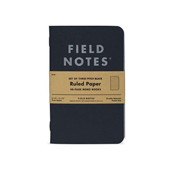 Pitch Black 3 Pack - Ruled Paper Notes